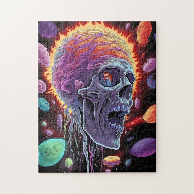 Zombie Skull Creature Sci-fi Horror Art Jigsaw Puzzle (Vertical)