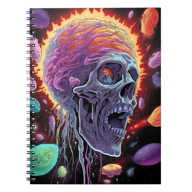 Zombie Skull Creature Sci-fi Horror Art Notebook (Front)