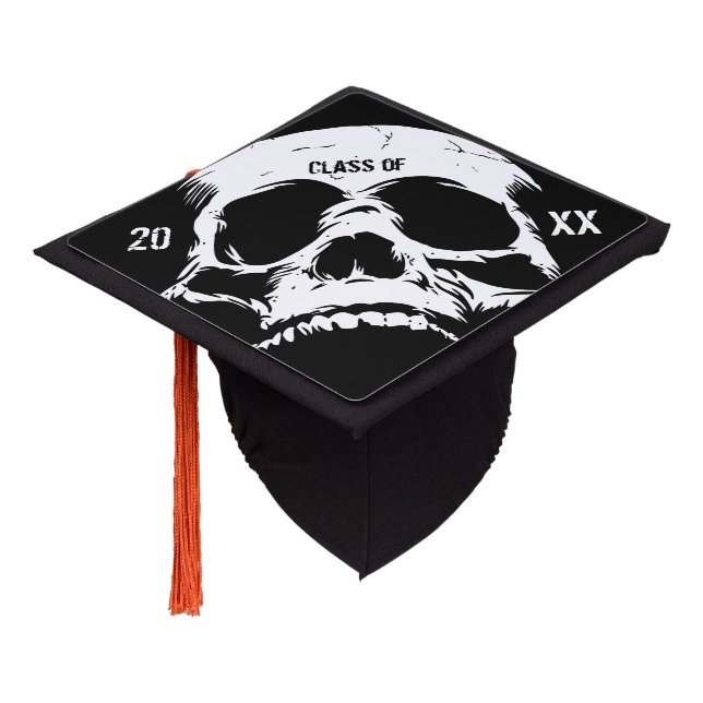 Zombie Skull Face Graduation Cap Topper (Angled)