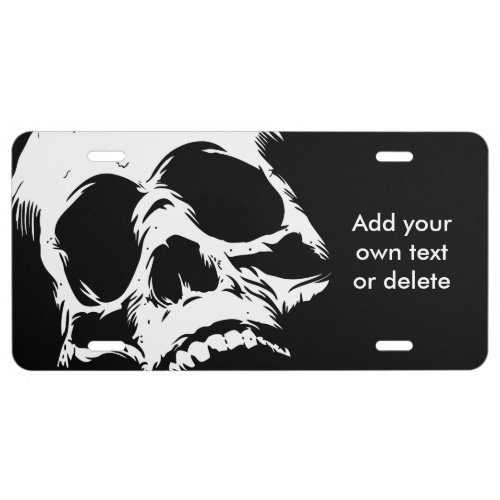 Zombie Skull Face License Plate