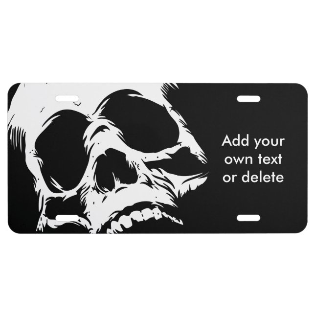 Zombie Skull Face License Plate (Front)