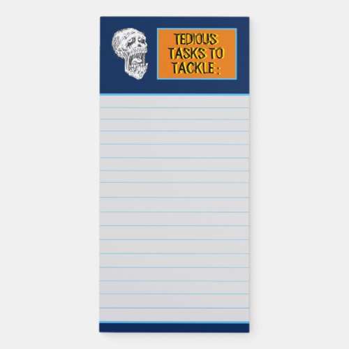 Zombie Skull Magnetic Notepad