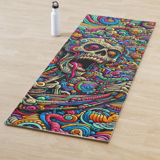 Zombie Skull Pattern Yoga Mat (In Situ)