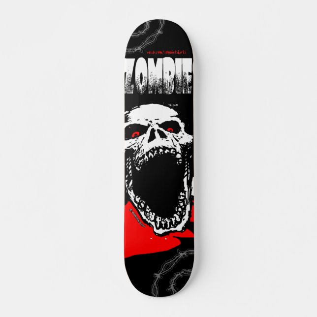 Zombie Skull Skateboard Deck (Front)