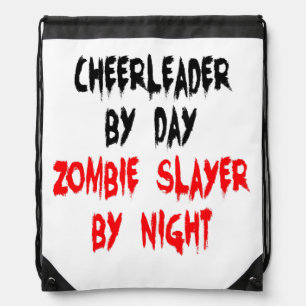 Zombie Slayer Cheerleader Drawstring Bag