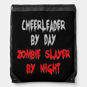 Zombie Slayer Cheerleader Drawstring Bag