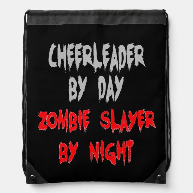 Zombie Slayer Cheerleader Drawstring Bag (Front)