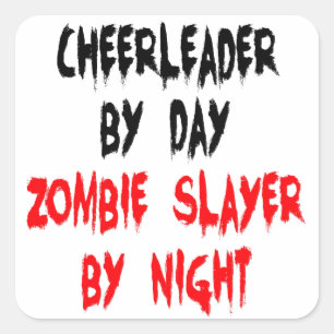 Zombie Slayer Cheerleader Square Sticker