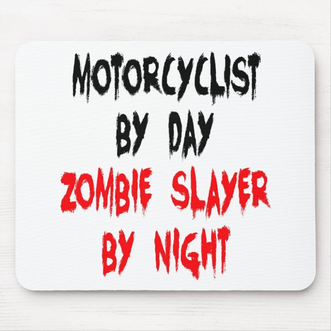 Zombie Slayer Motorcyclist Mouse Pad (Front)