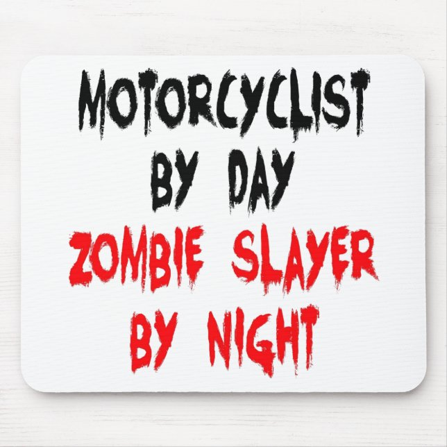 Zombie Slayer Motorcyclist Mouse Pad (Front)