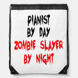 Zombie Slayer Pianist Drawstring Bag