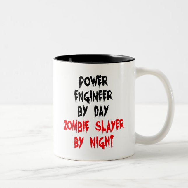 Zombie Slayer Power Engineer Two-Tone Coffee Mug (Right)