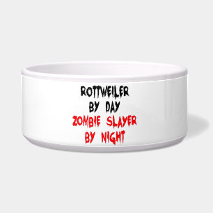 Zombie Slayer Rottweiler Dog Bowl