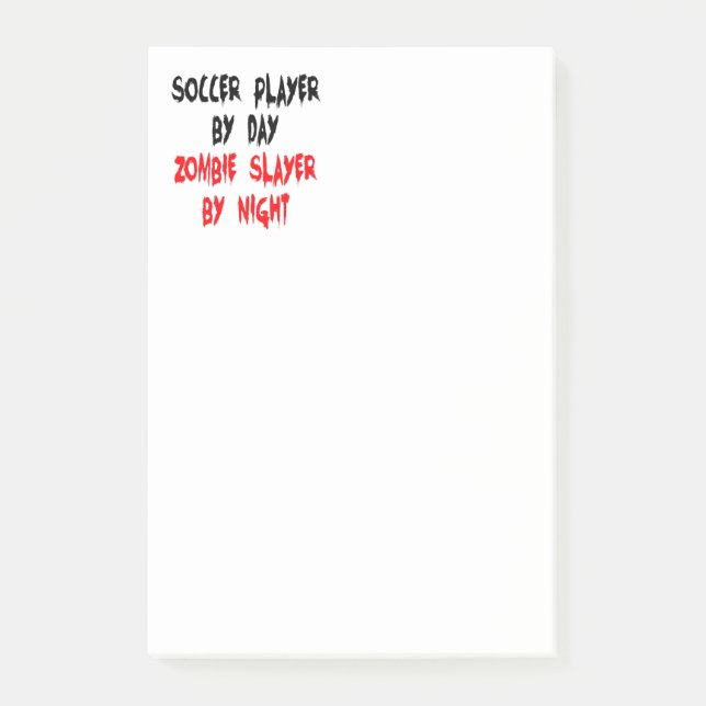 Zombie Slayer Soccer Player Post-it Notes (Front)