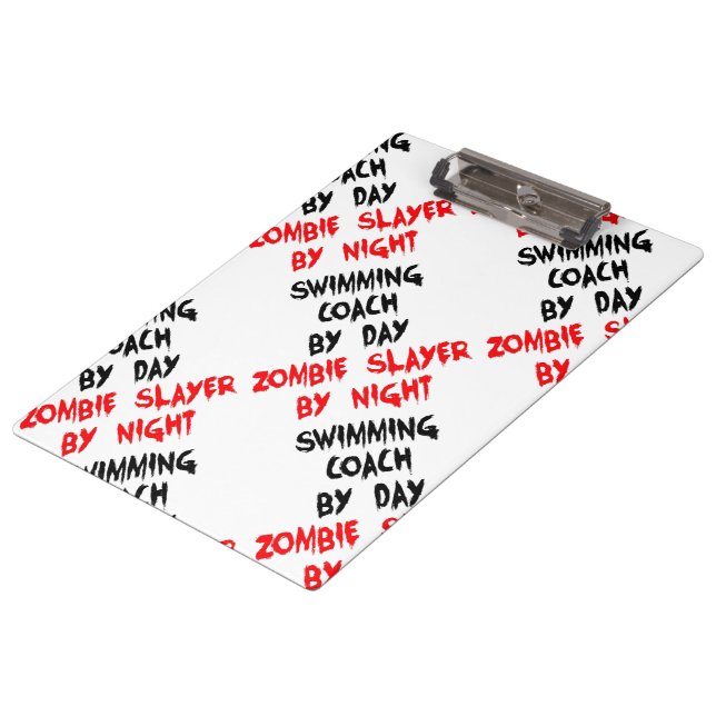 Zombie Slayer Swimming Coach Clipboard (Angled)