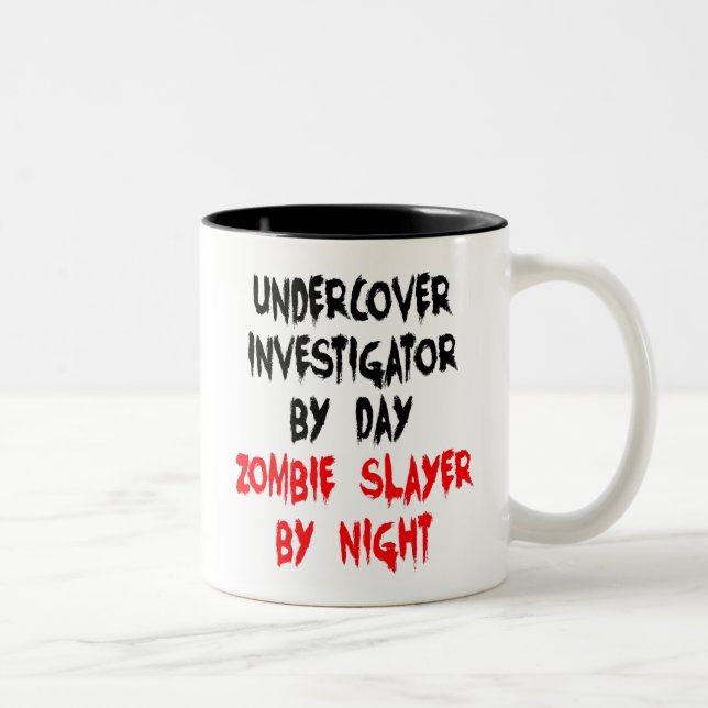 Zombie Slayer Undercover Investigator Two-Tone Coffee Mug (Right)