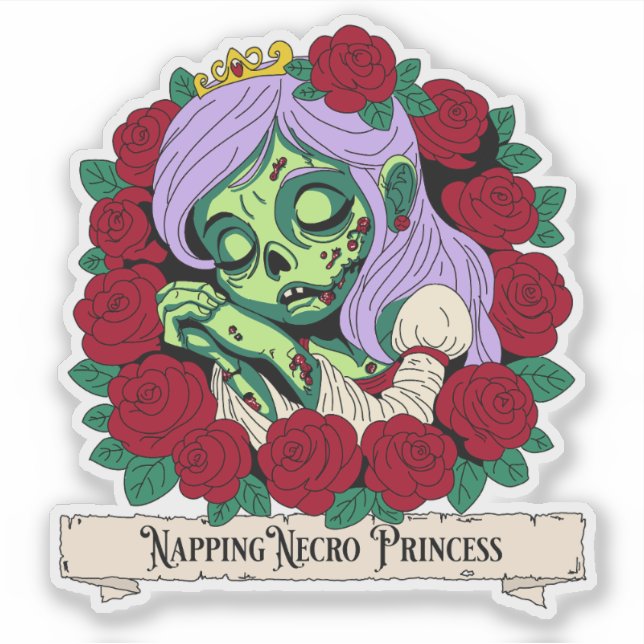 Zombie Sleeping Beauty Sticker (Front)