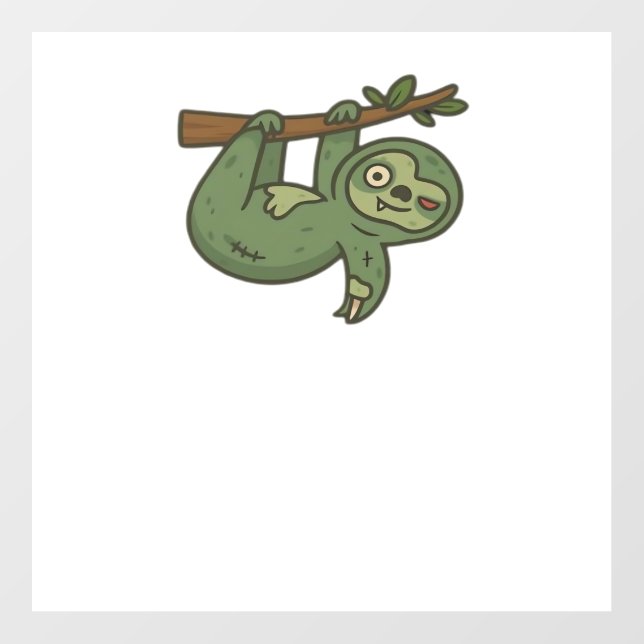 Zombie Sloth Classic T-Shirt Wall Decal (Front)
