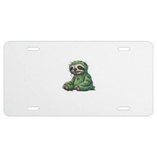Zombie Sloth Halloween Zombie Sloth Zombie Lover C License Plate