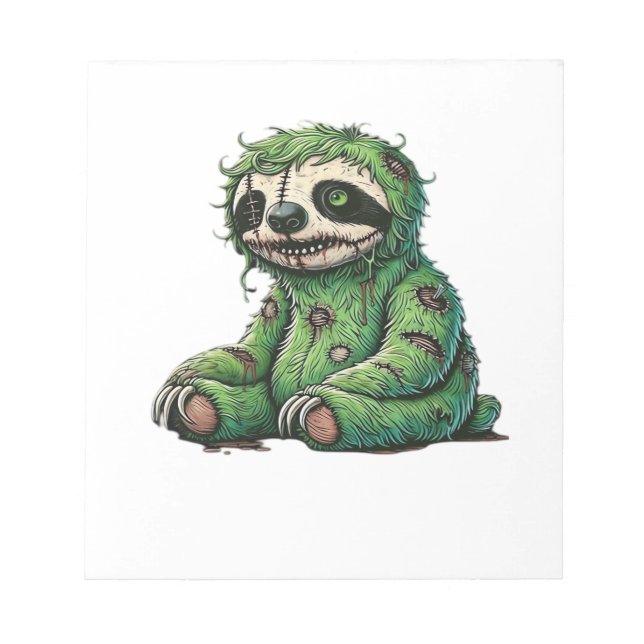 Zombie Sloth Halloween Zombie Sloth Zombie Lover C Notepad (Front)