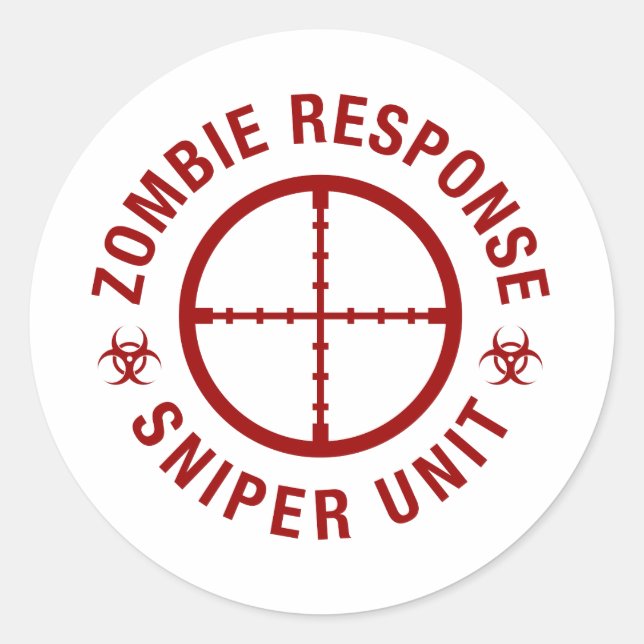 Zombie Sniper Classic Round Sticker (Front)