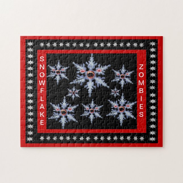 Zombie Snowflakes Attack Christmas Jigsaw Puzzle (Horizontal)