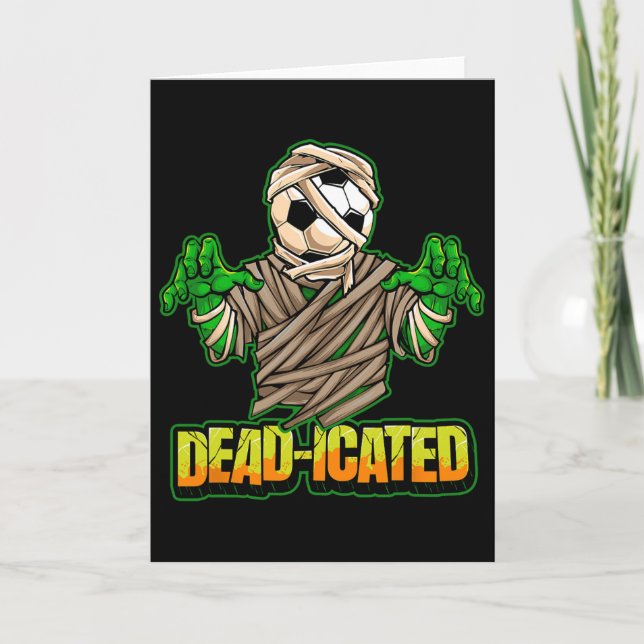 Zombie Soccer Player Scary Soccer Halloween  Card (Front)