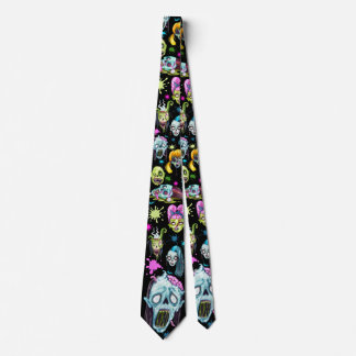 Zombie Splat Faces Neck Tie