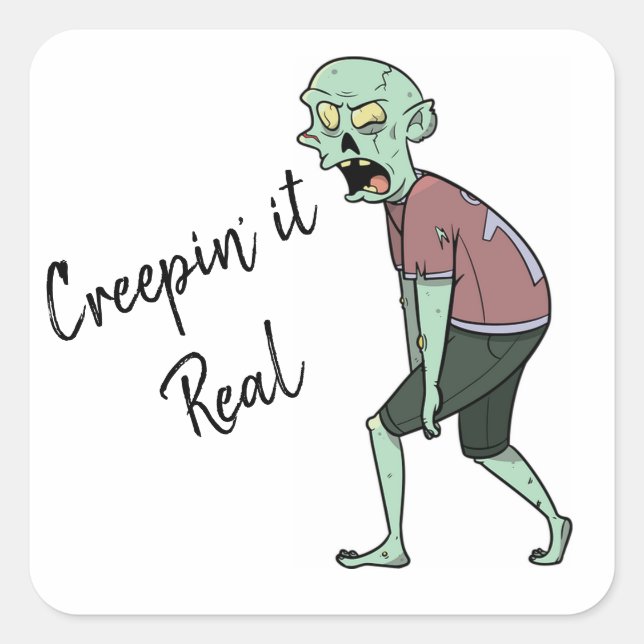 Zombie Square Sticker (Front)