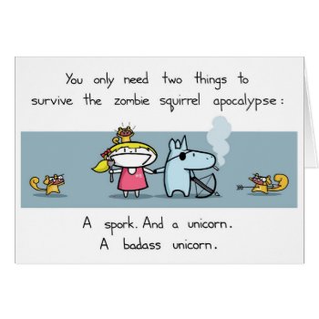Zombie Squirrel Apocalypse Card by InsaneMomBrain at Zazzle