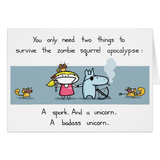 Zombie Squirrel Apocalypse Card (Front Horizontal)