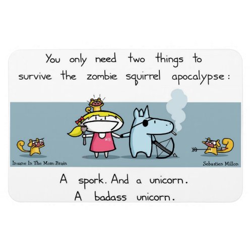 Zombie Squirrel Apocalypse Magnet