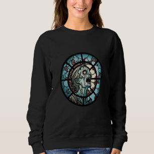 Zombie Stained Glass Headshot Sweatshirt