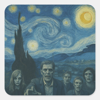 Zombie Starry Night Sticker
