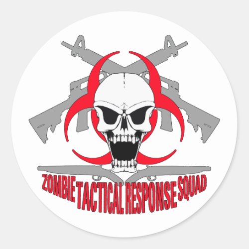 zombie tactical response squad 2 classic round sticker
