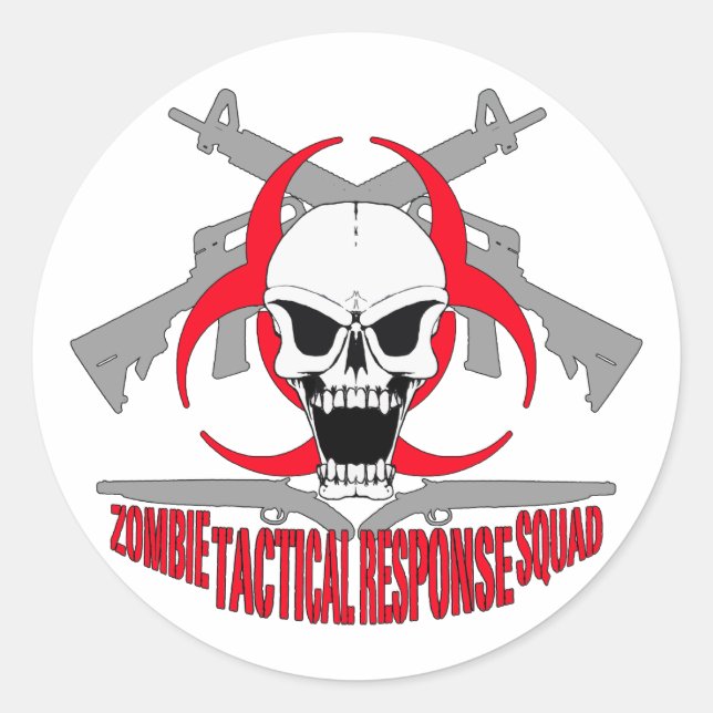 zombie tactical response squad 2 classic round sticker (Front)