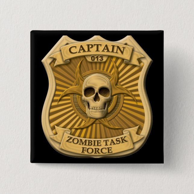 Zombie Task Force - Captain Badge Pinback Button (Front)