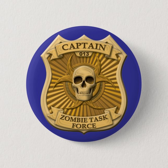 Zombie Task Force - Captain Badge Pinback Button (Front)
