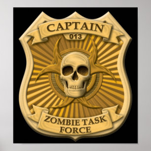 Zombie Task Force - Captain Badge Poster