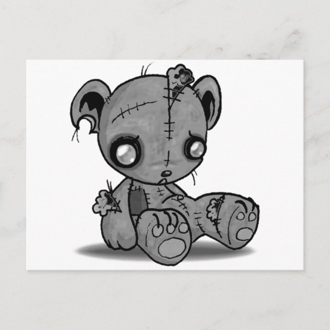 Zombie Teddy Bear Postcard (Front)