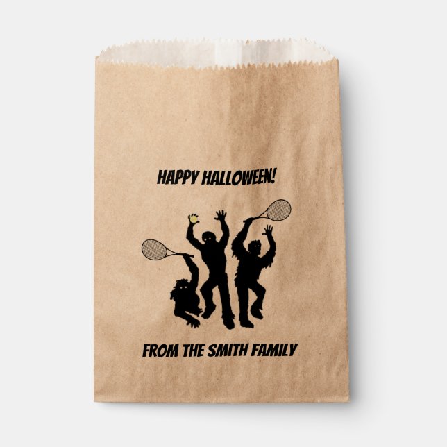 Zombie Tennis Player Halloween Favor Bag (Front)