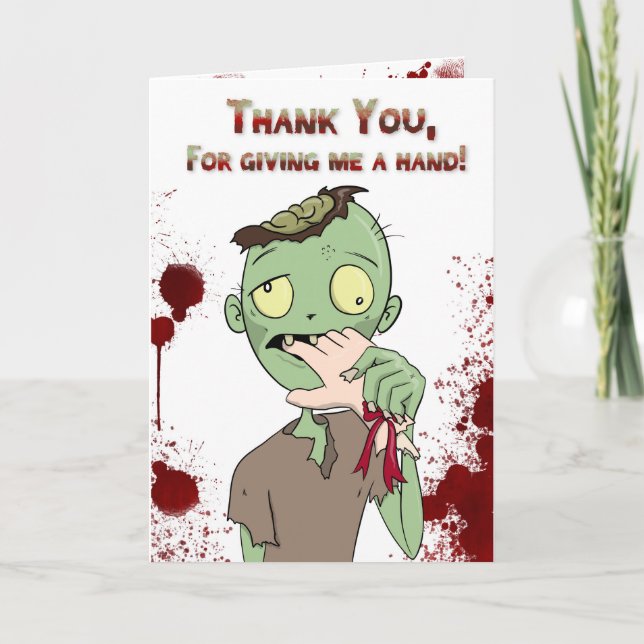 Zombie Thanks Letterpress Thank You Card (Front)