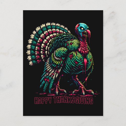 Zombie Thanksgiving Turkey Postcard