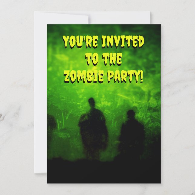 Zombie Theme Party Invite (Front)