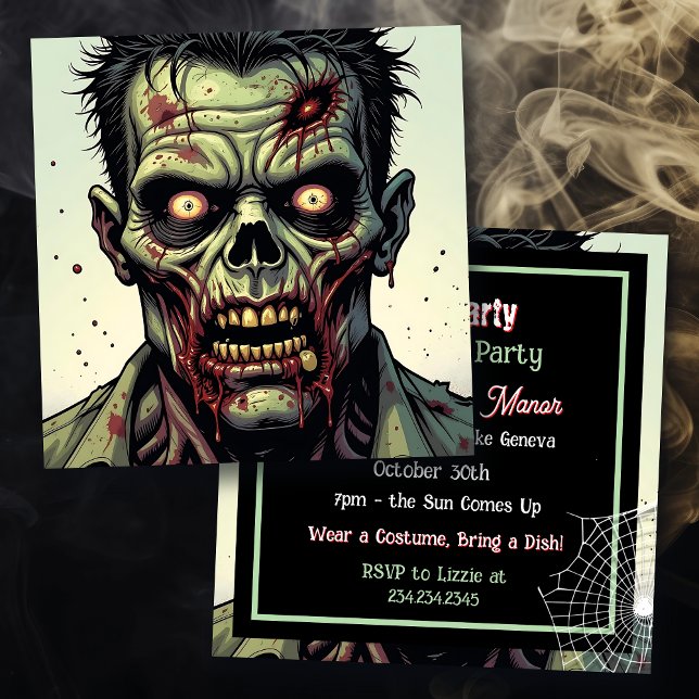Zombie Themed Halloween Party Invitation (Creator Uploaded)