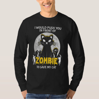 Zombie To Save My Cat Halloween T-Shirt