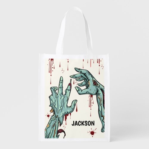 Zombie Trick or Treat  Grocery Bag