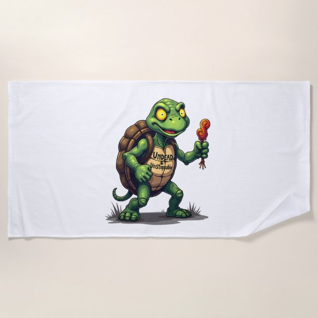 Zombie Turtle Beach Towel (Front)