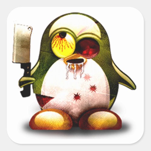 Zombie Tux Linux Tux Square Sticker
