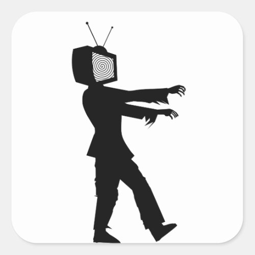 Zombie TV Square Sticker